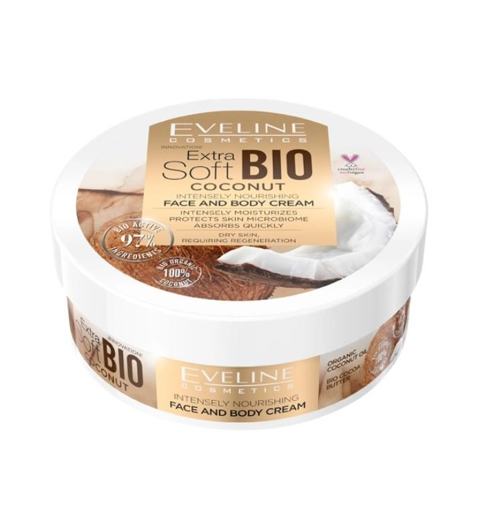 Интенсивно питательный крем для лица и тела Extra Soft Bio Coconut Eveline, 200 мл