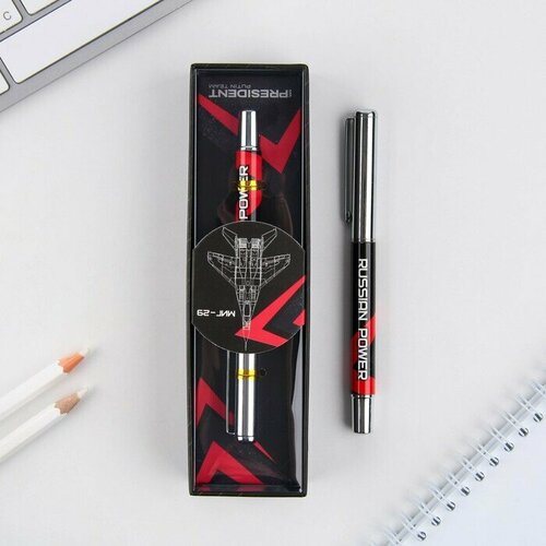 Ручка металл с колпачком Russian Power фурнитура серебро 10 мм 460₽