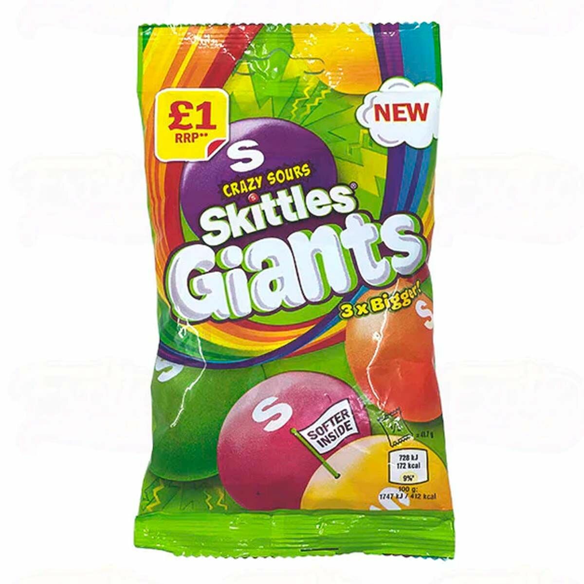 Кислые гигантские драже Skittles Giants Crazy Sours (Ирландия), 116 г - фотография № 2