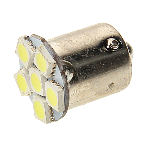 Лампа светодиодная 24V P21W BA15s 6 светодиодов белая автосвет 173₽