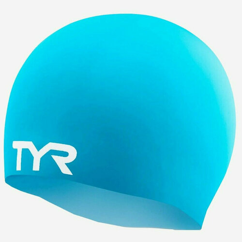 фото Шапочка для плавания tyr wrinkle free silicone cap (360 голубой, o/s)