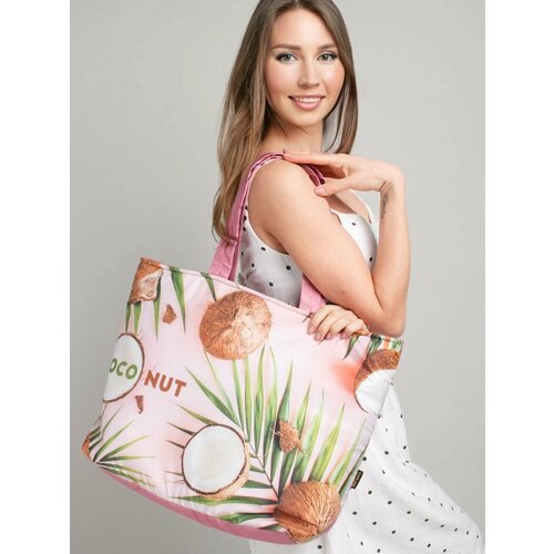 Сумка пляжная Capline фактура гладкая черныйбежевый 2000₽