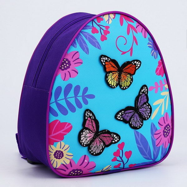 Рюкзак детский с нашивкой "Бабочки", 23*20.5 см