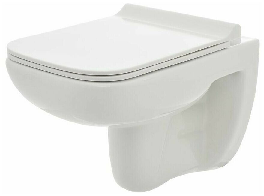 фото Унитаз Aquame AQM2007 подвесной с сиденьем SoftClose, технология смыва Rimless. 550х350х375мм