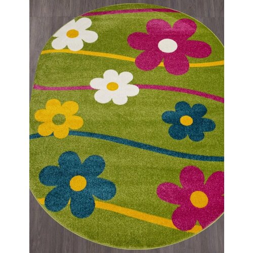 Ковер 1021 - GREEN - Овал - коллекция RIO (0.8 х 1.5 м)