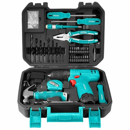 Дрель-шуруповерт с набором инструмента 81 предмет TOTAL THKTHP10812 864300₽