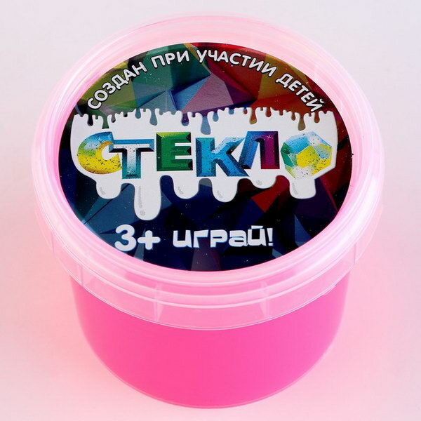 Слайм "Стекло" "Party Slime", 90 г, розовый неон