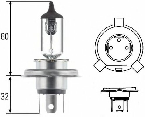 Лампочка H4 Hella 8GJ 002 525-131