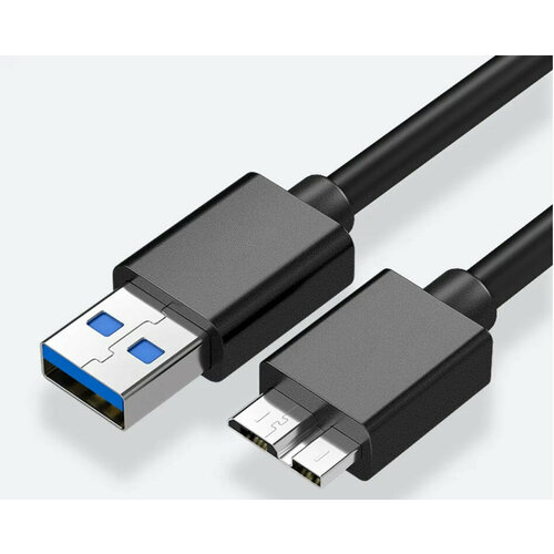 USB кабель Micro USB 3.0 (Micro B) для Samsung Galaxy S5 / Note 3 / HDD, 1 метр (черный)