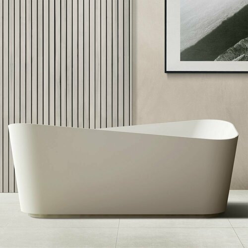 Ванна отдельностоящая Abber Stein 170x75 см AS9609, белый матовый ванна из искусственного камня abber stein 170х75 as9601 белая без гидромассажа