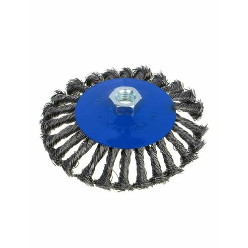 Щетка для УШМ металл. 125мм/М14, крученая (тарелка) рокот
