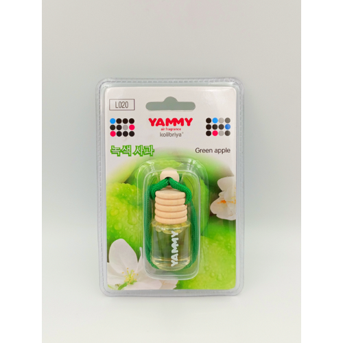 Kolibriya Yammy L020 Green Apple Ароматизатор салона автомобиля подвесной Зеленое яблоко 4 мл
