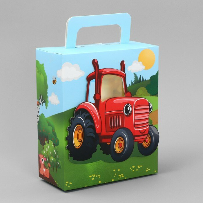 Коробка подарочная складная, упаковка, «Красный трактор», 18 x 15 x 7.5 см