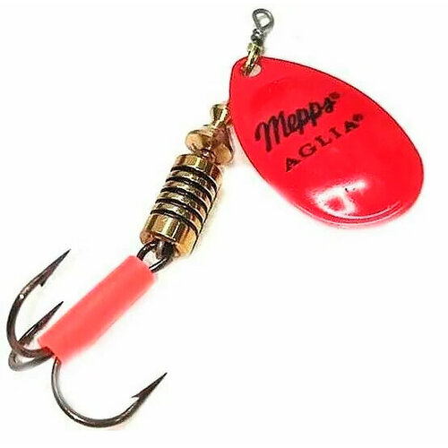 Блесна вращающаяся Mepps AGLIA FLUO, 1, Red, комплект из 1 штука