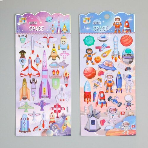 Наклейка пластик мягкие Космос микс 248х105 см 307₽