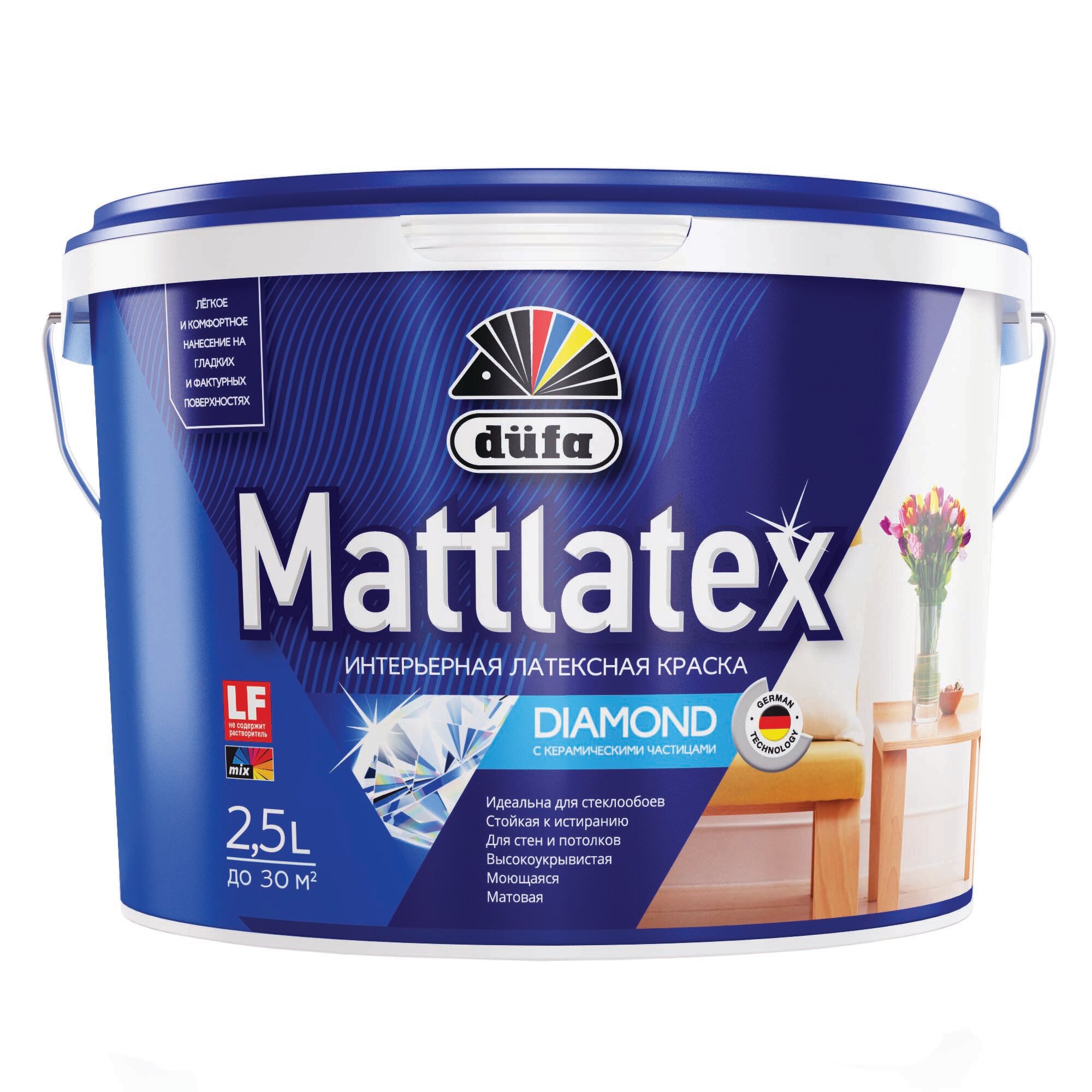 Краска DUFA MATTLATEX RD100 интерьерная латексная база 3 25л