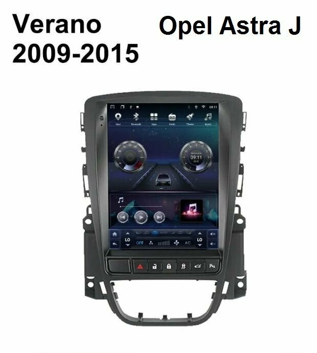 Штатная магнитола (4+64гб) для Opel Astra J 2009-2017, Опель Астра Джи в стиле Тэсла — фото 1