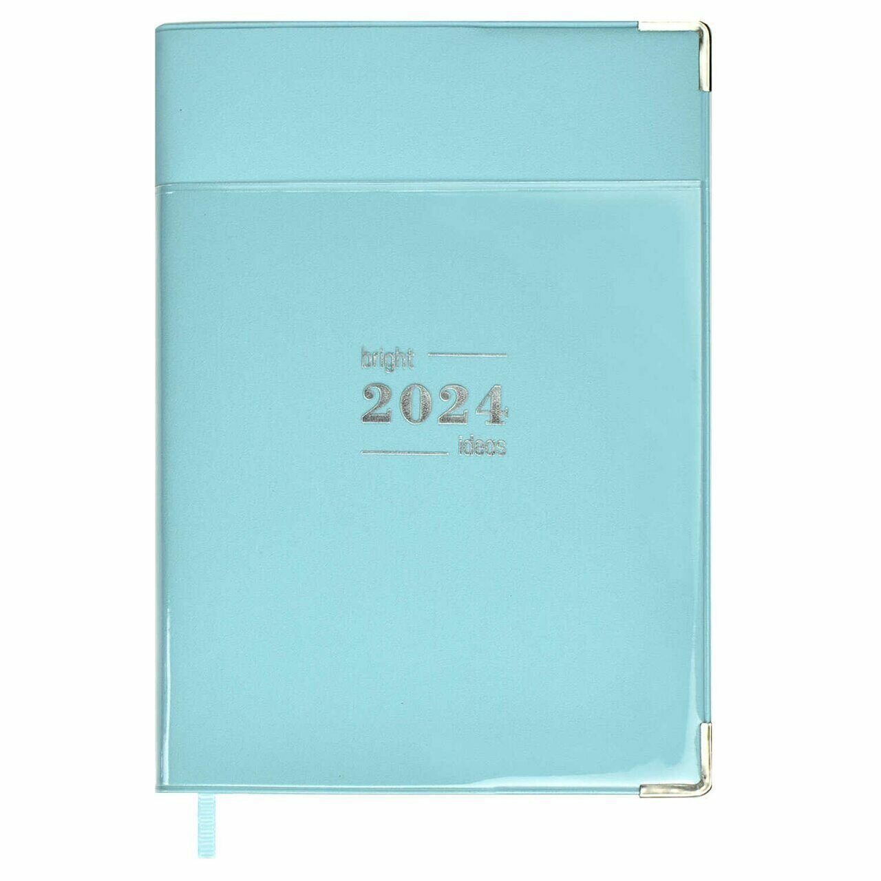 2024 Ежедневник датированный А6+ 128 листов, мягкий переплёт, голубой