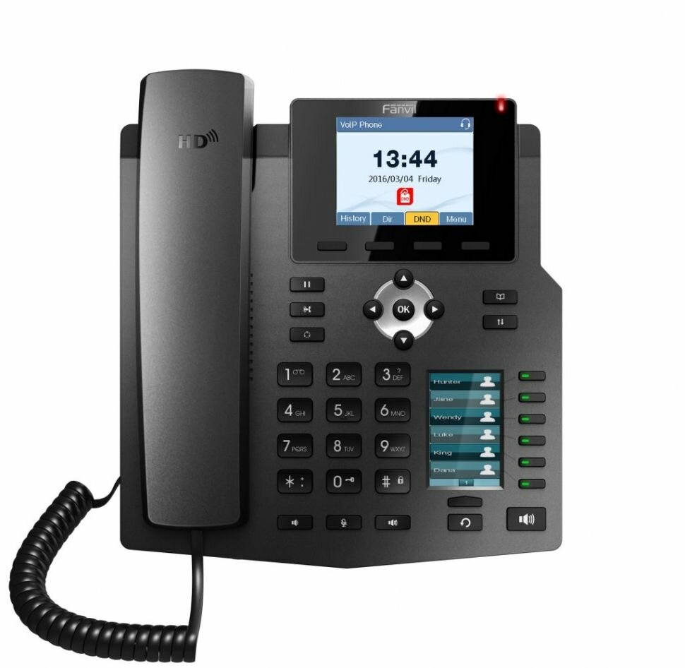 IP-телефон Fanvil X4G 4 SIP аккаунта цветной 28 дисплей 320 240 конференция на 3 абонента поддержка POE 1000 Mbps.