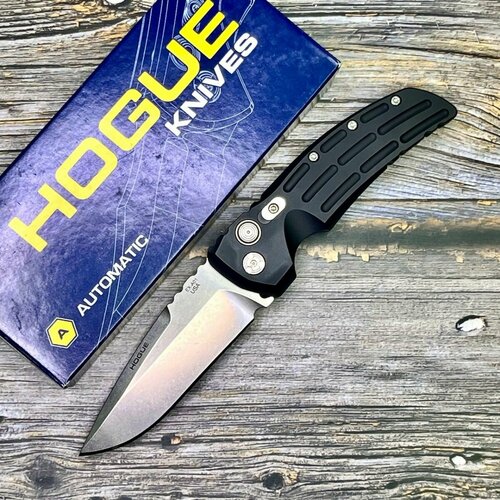 фото Нож складной hogue ho34136 auto ex-a01, black aluminium handle