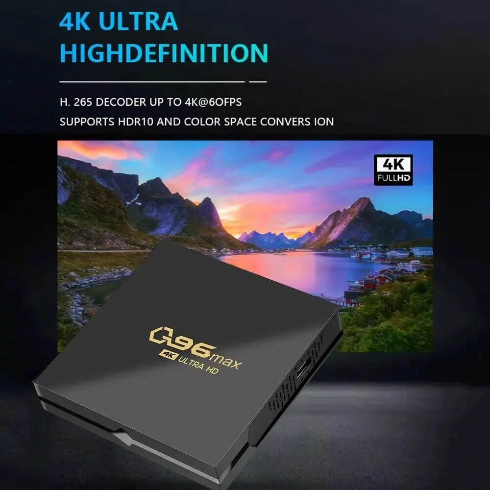 "TVBOX 64" - 4K TV Android Box с процессором 64 бит, USB и Ethernet