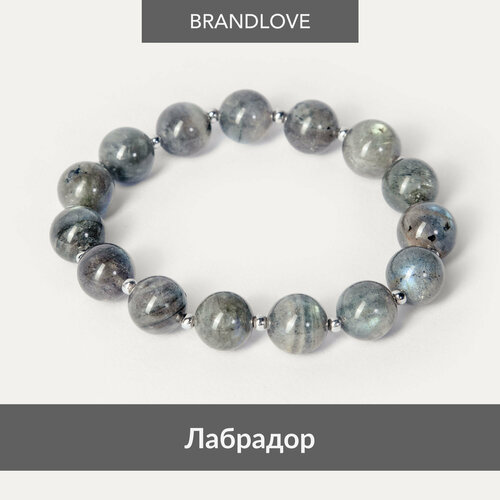 фото Браслет-нить bl jewelry zen, амазонит, коралл, турмалин, перламутр, лабрадорит, 1 шт., размер 17 см, серый