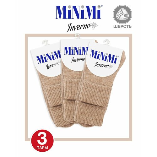 Носки MiNiMi, 3 пары, размер 0 (one size), бежевый