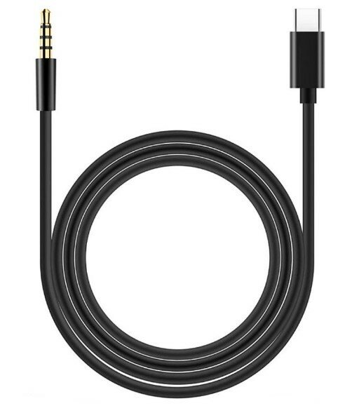 AUX Audio кабель 3,5 мм на Type-C, черный