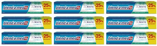 Blend-a-med Зубная паста, 3D White Свежесть, Мятный Поцелуй 125 мл, 9 шт