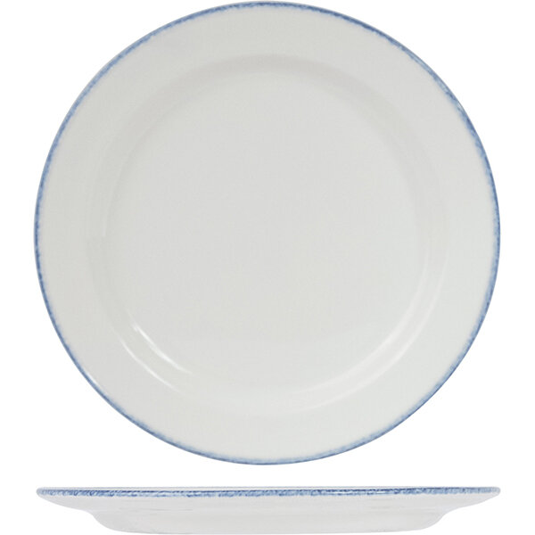 Тарелка мелкая «Блю дэппл»; материал: фарфор; диаметр=20.5 см; белый, синий