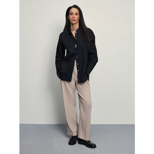 фото Брюки zarina, размер m (ru 46)/170, бежевый меланж