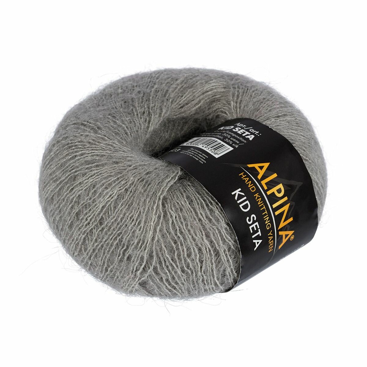 фото Пряжа ALPINA KID SETA 70% кид мохер, 30% шелк 1 шт. х 25 г 225 №06 т. серый