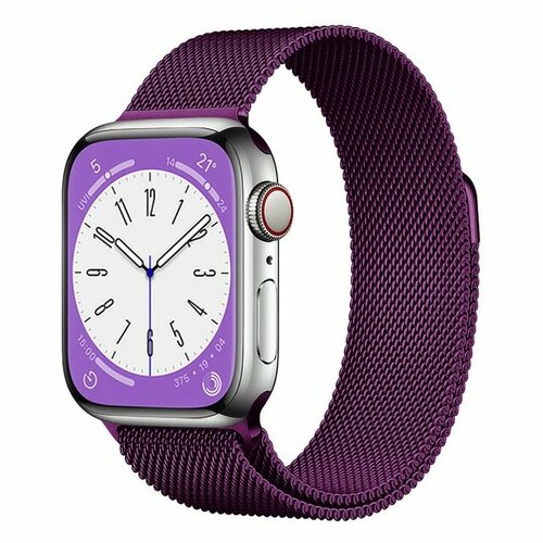Ремешок миланcкий из нержавеющей стали Milanese Loop для Apple Watch 38/40/41 мм, на магните, фиолетовый (7)