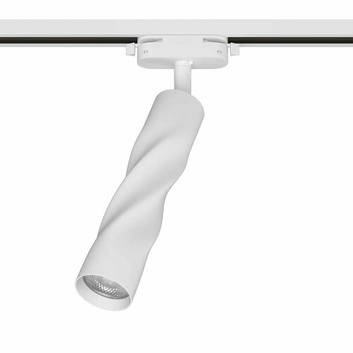 Трековый светильник спот поворотный Ritter Artline витой 200х55мм под лампу GU10 до 2.6м² металл цвет белый