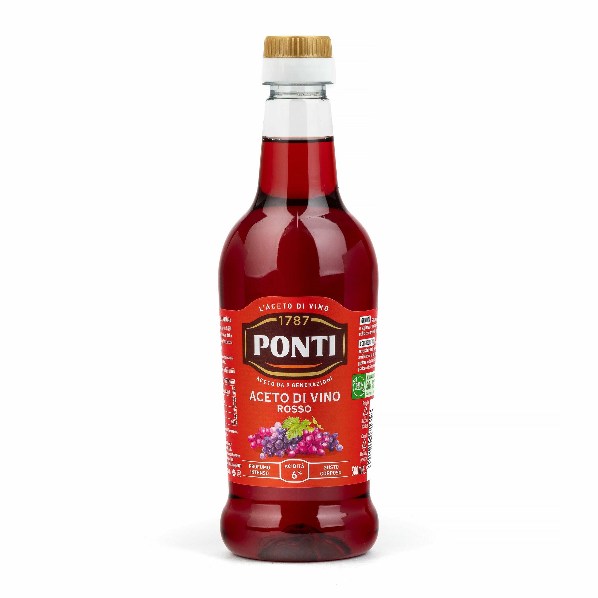 Уксус Ponti винный, красный 6%, 500 мл