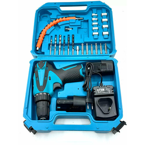 Шуруповерт аккумуляторный 12 вольт с набором 4100₽