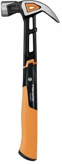 Молоток столярный Fiskars, с гвоздодером, сталь, композитная ручка, 0.8кг (1027203)