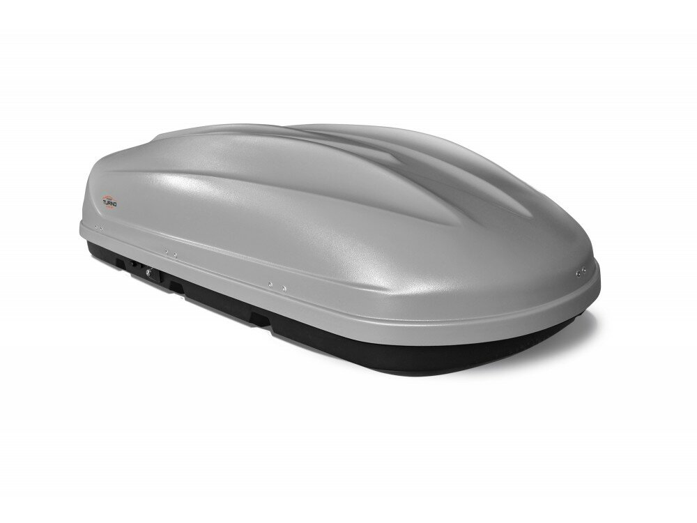 Автобокс на крышу Turino Medium Luxe, серый глянцевый, 460 л, 191х79х46 см. Двухстороннее открытие. П-скоба