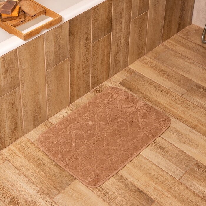 Коврик для ванной «Этель. Узор» 40×60 см бежевый