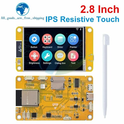 TZT 2,8-дюймовый ЖК-модуль TFT ESP32 LVGL WIFI и Bluetooth Макетная плата 240*320 Смарт-экран с сенсорным управлением