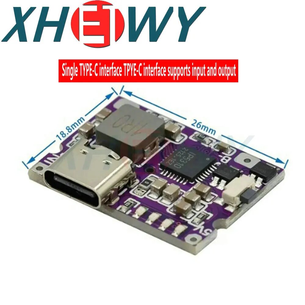 Мини-зарядное устройство type-C, материнская плата, 3 А, встроенный модуль зарядки и разрядки, аккумуляторная батарея от 5 в до 4,2 в, Single TYPE-C