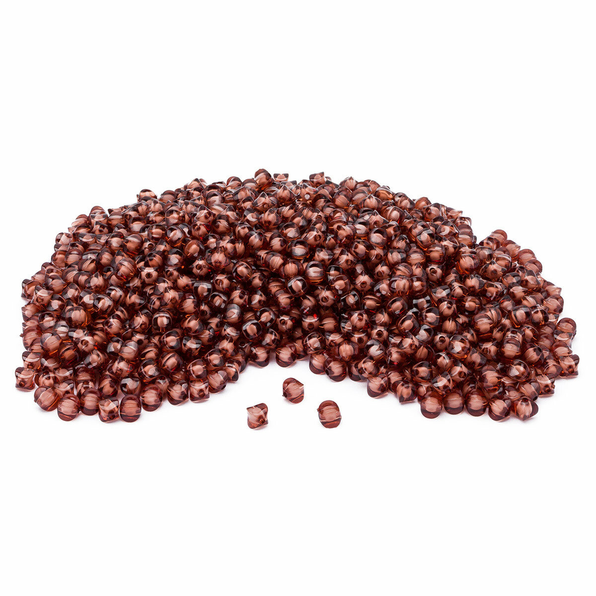 LY-161 Бусины пластиковые, акрил, в цвете с белой сердцевиной, мягкий куб, 10мм, 500гр, Astra&Craft (52 коричневый)