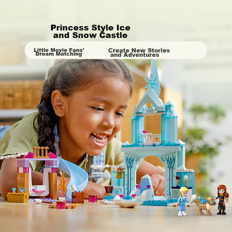 LEGO Disney 43238 Elsa's Ice Palace, Building Blocks, Girls' Toy, Children's Birthday Gift