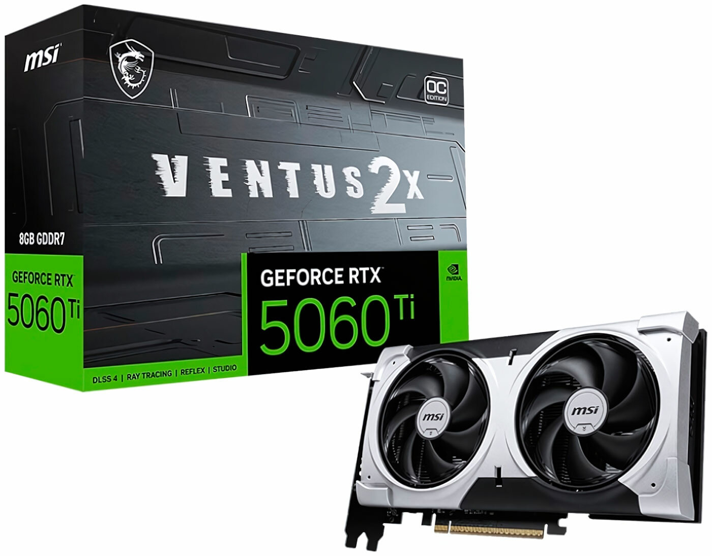 Видеокарта MSI GeForce RTX 5060 Ti 8G VENTUS 2X OC PLUS