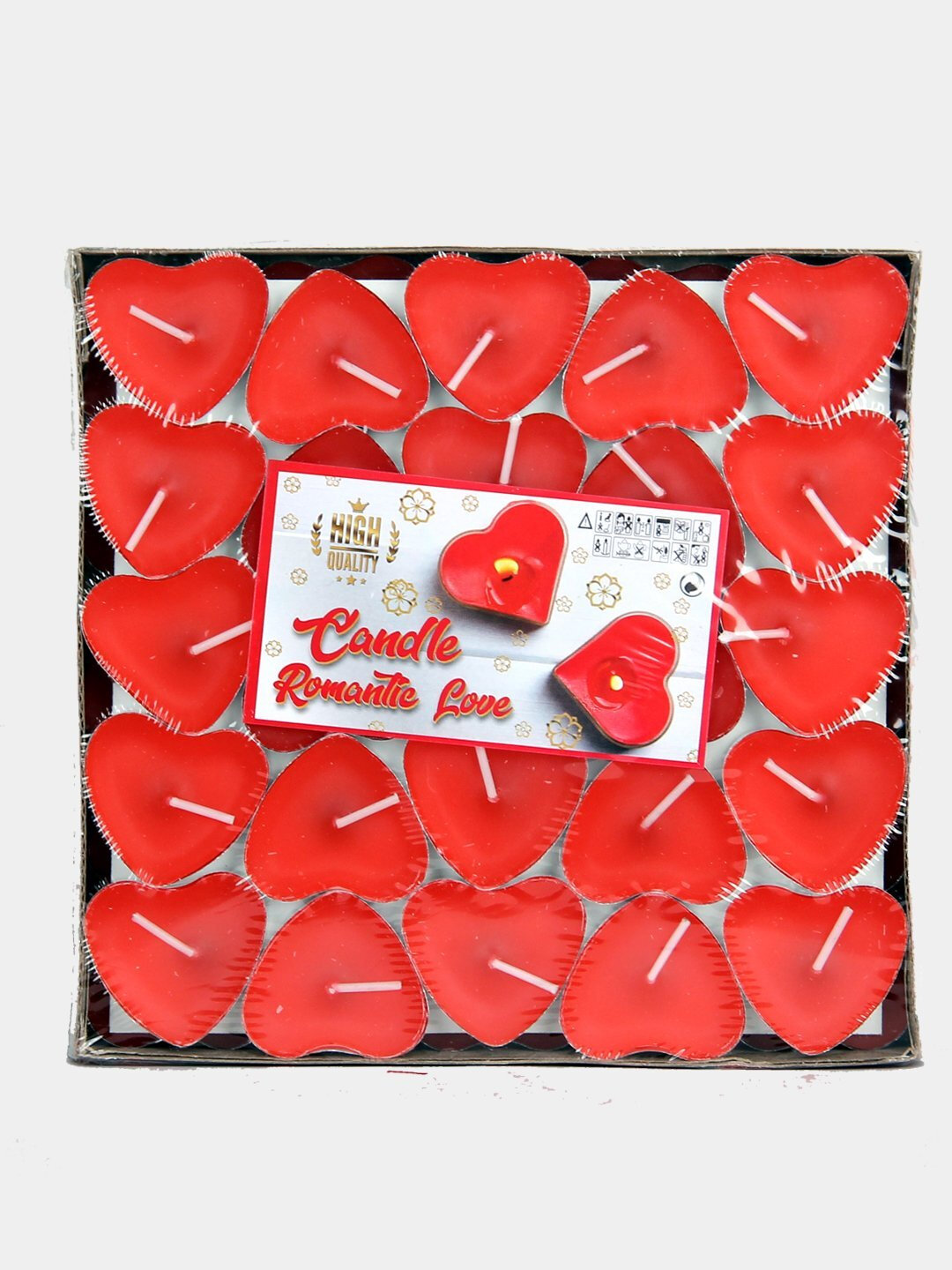 Свечи Tea Lights, декоративные, ароматические, 25 штук, в форме сердца и круга