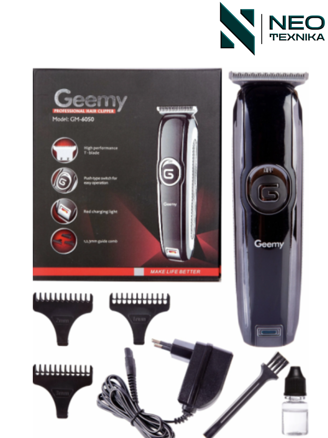Geemy GM-6050 электробритва 3 в 1, триммер для удаления бороды и усов