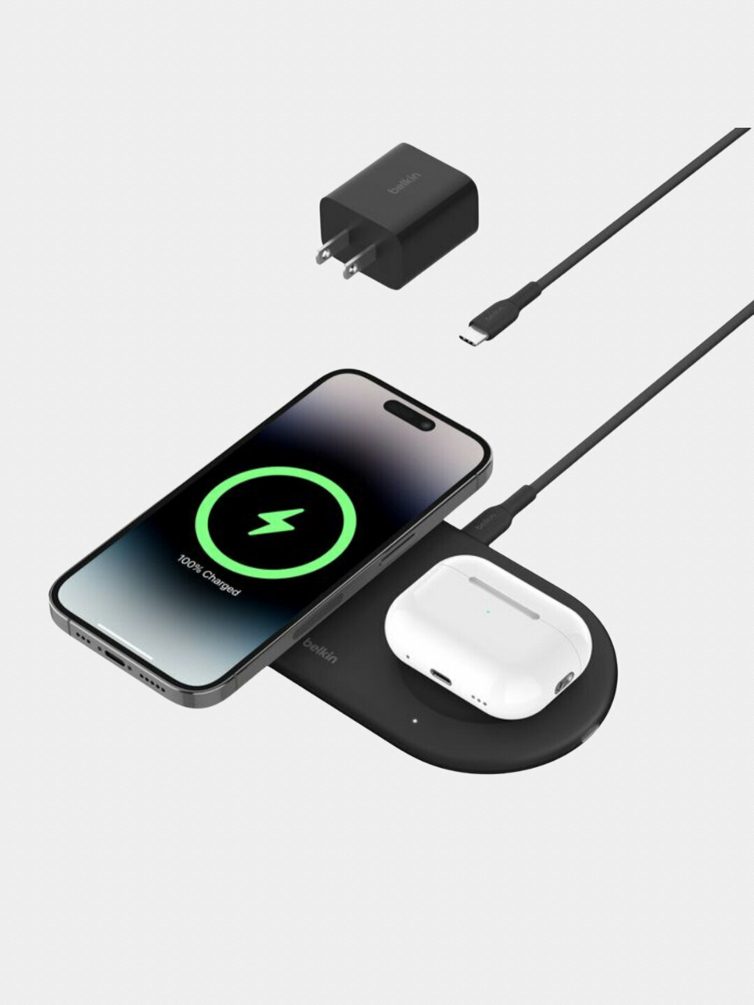 Belkin Dual Wireless Charger 15W – Зарядка для 2 устройств одновременно