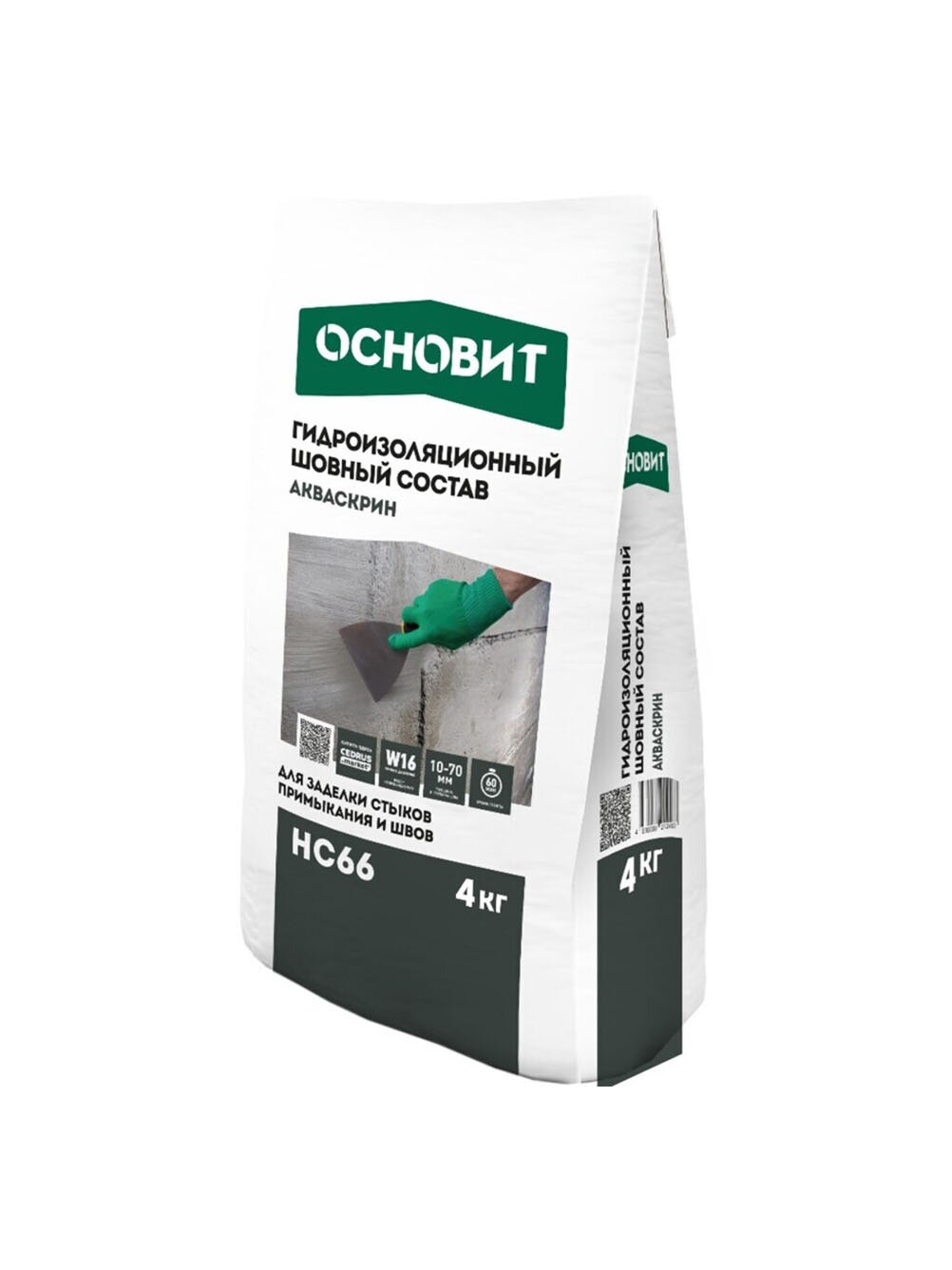 Гидроизоляция цементная HC66 для швов и трещин 4 кг