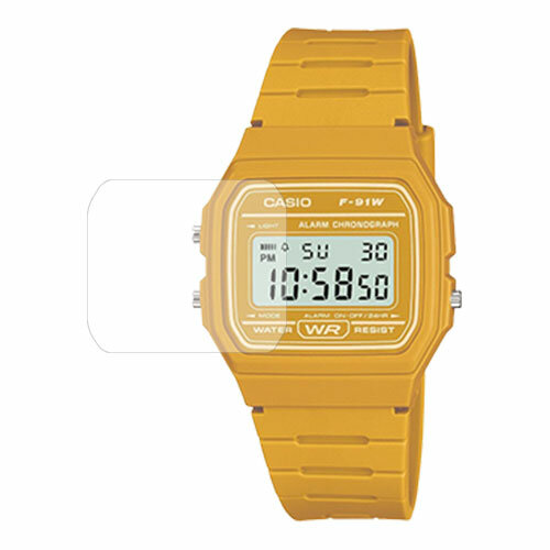 Скрин Мобайл защитный экран для часов Casio F-91WC-9AEF из гидрогелевая плёнка прозрачная
