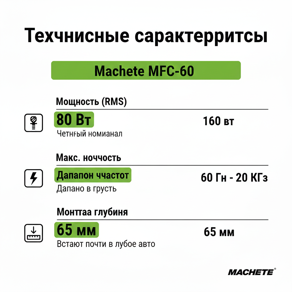 Динамики автомобильные DEAF BONCE MFC-60 "Machete", двухкомпонентные — фото 1